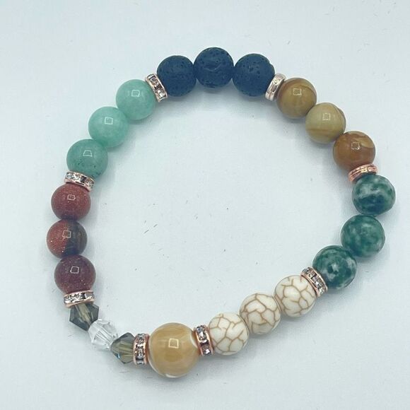 Sunny Desert cowgirl bling beaded stretch bracelet ONE NEW sandstone lava Amazon - Picture 11 of 12